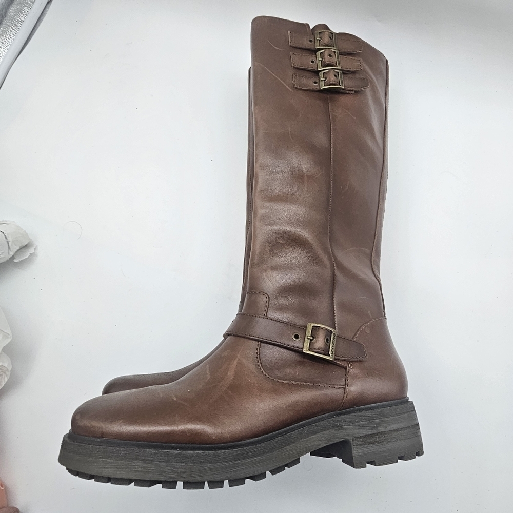 Lucky Brand Citere Knee-High Leather Boots Brown Women’s Size 9 - Picture 13 of 13